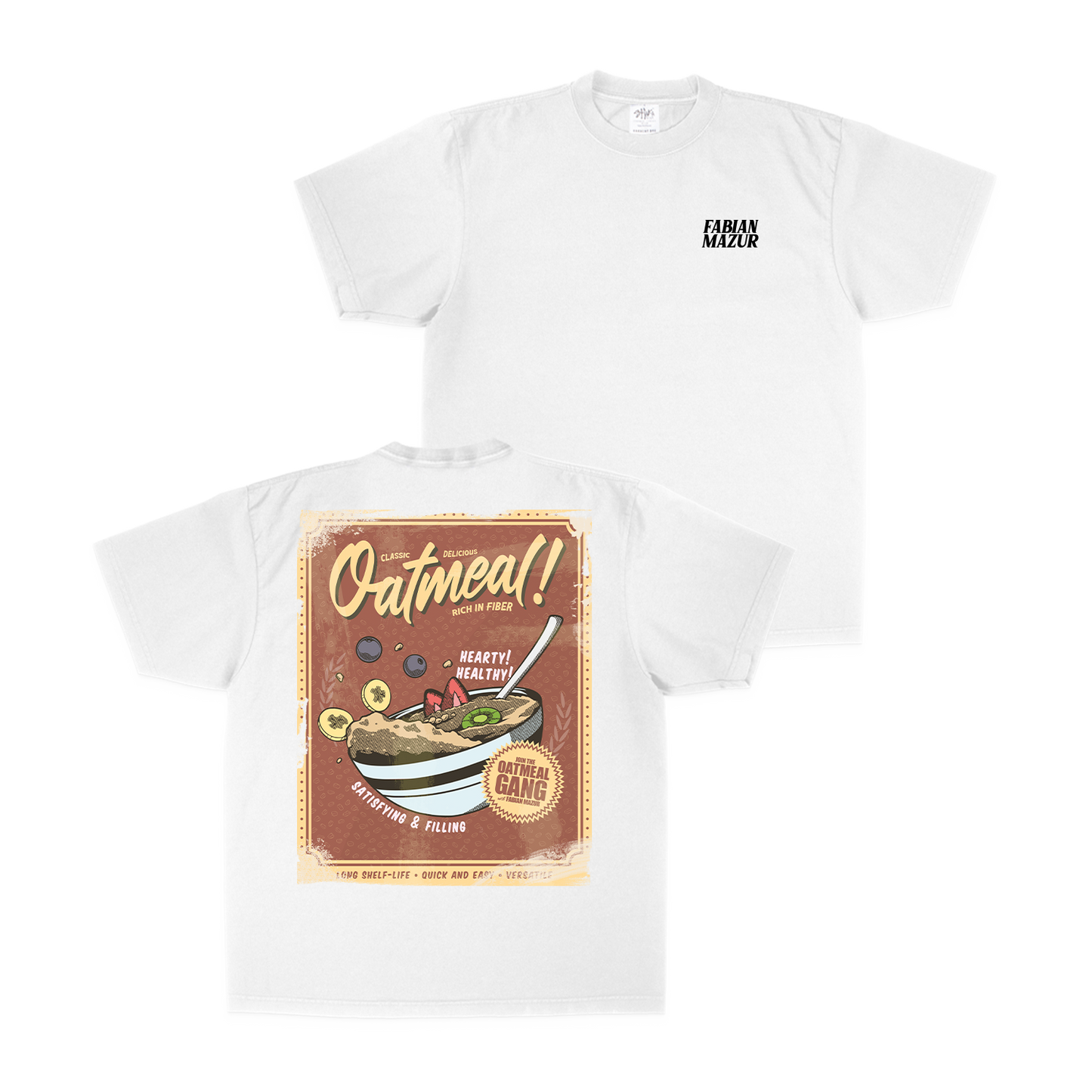 Retro Oatmeal Gang Tee (White)