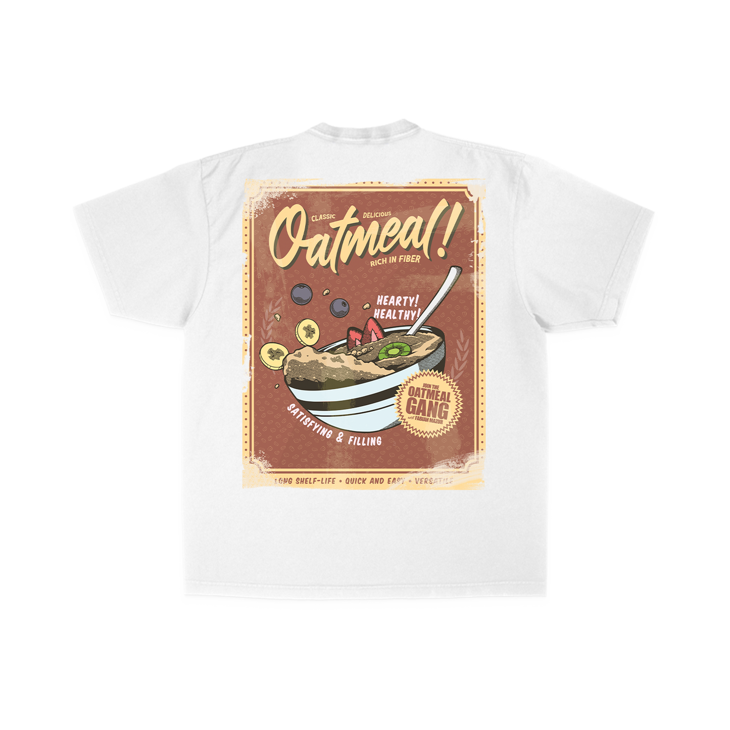 Retro Oatmeal Gang Tee (White)